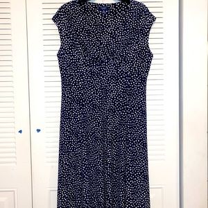 NWOT Chaps Blue Polka-Dot Dress
